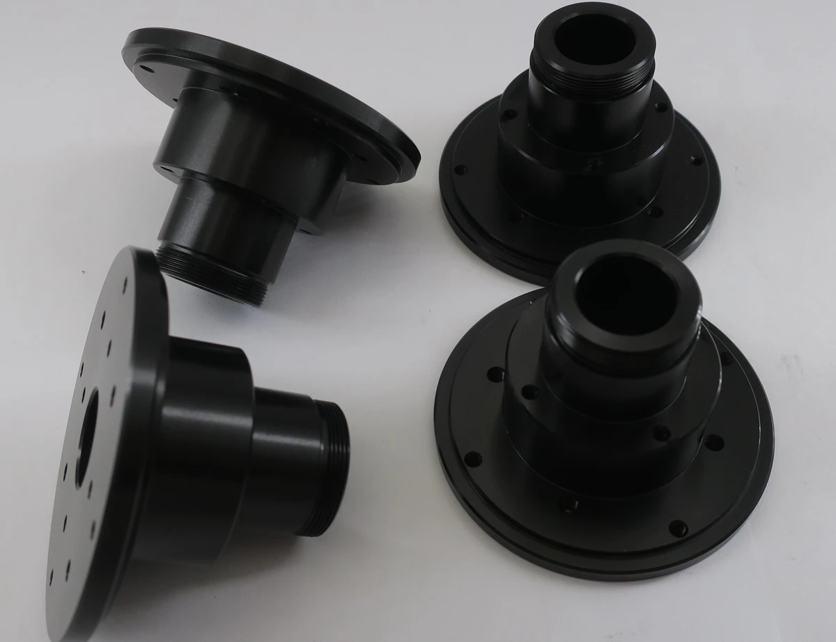 cnc turned 6061 t6 aluminum spindle black anodize