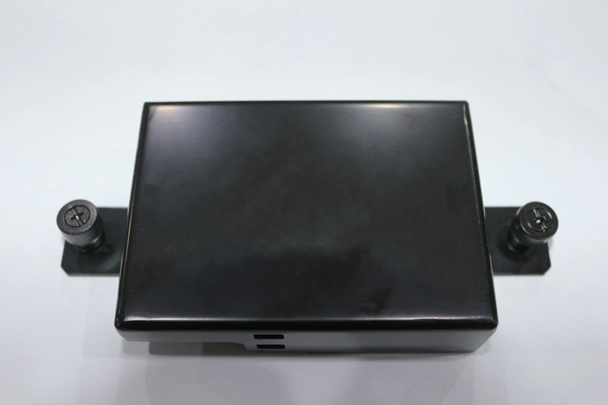 Black painted sheet metal enclosure