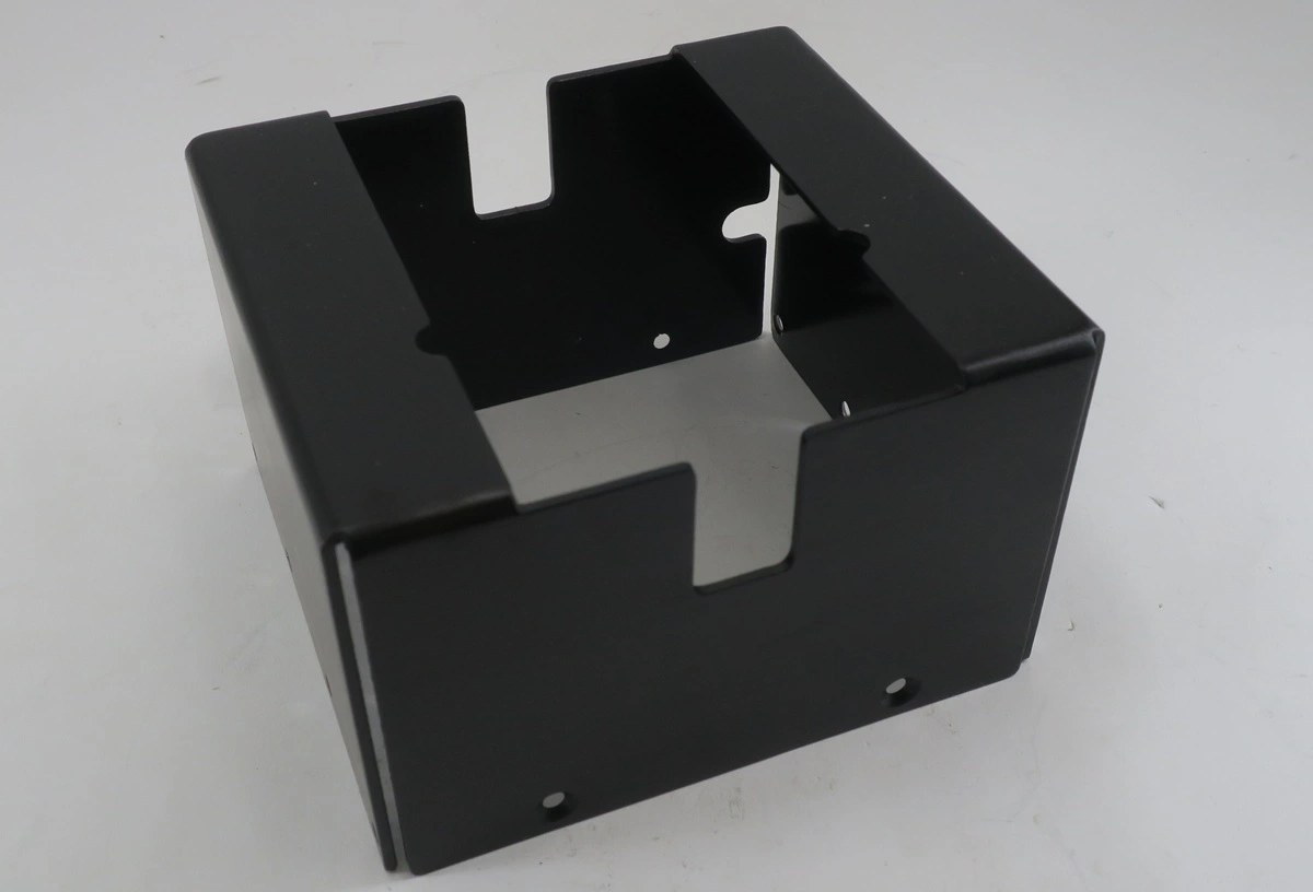 Black powder coated aluminum sheet metal enclosure