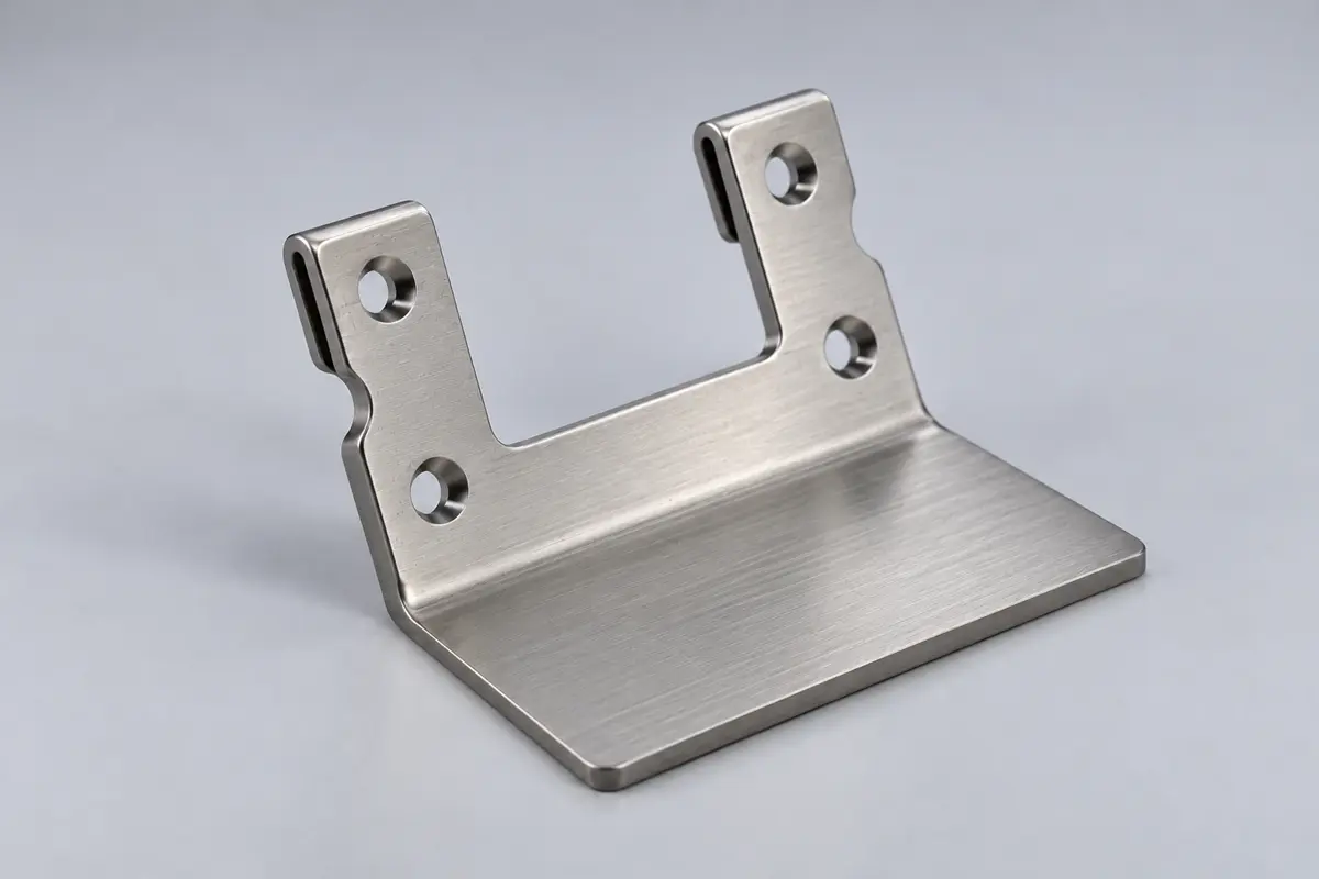 Custom sheet metal bracket with hemmed edges