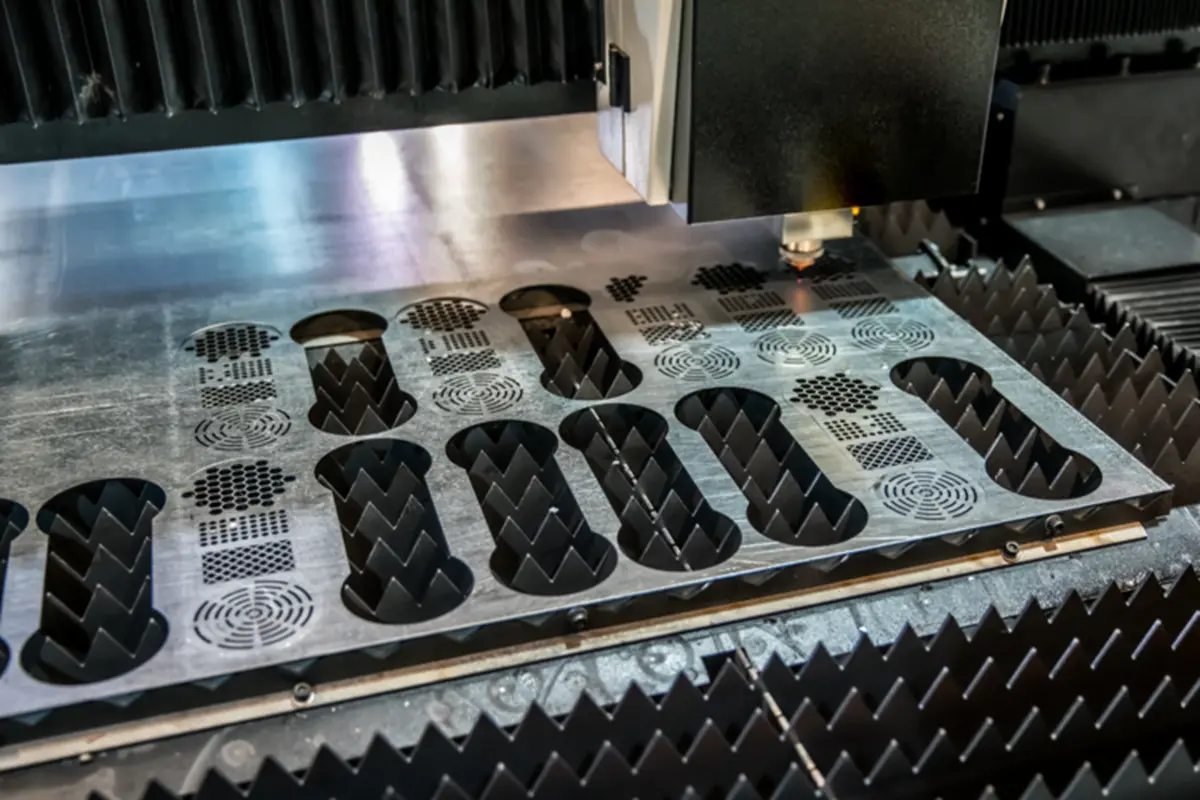  Laser cutting sheet metal with small holes