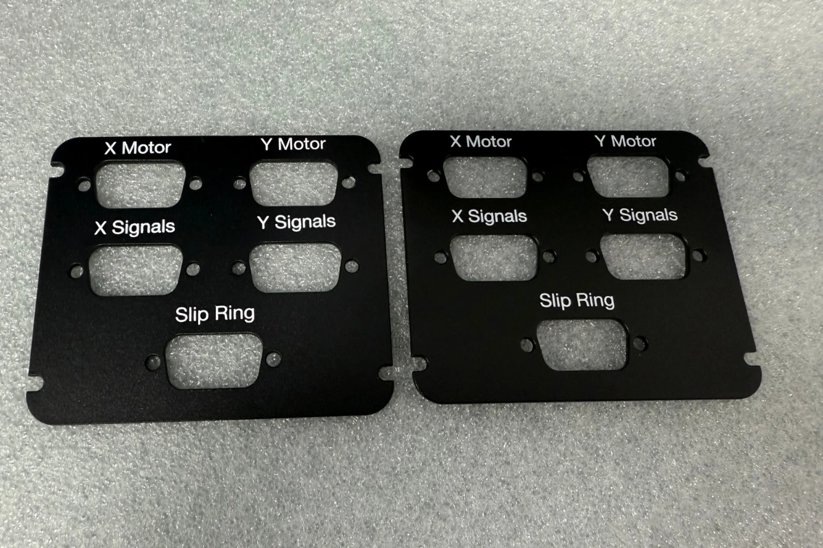 Laser marked black sheet metal panels