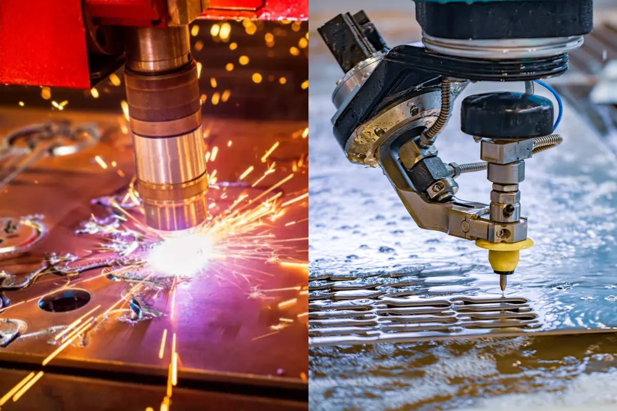 Laser vs waterjet cutting comparison